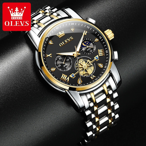 Reloj De Cuarzo Olevs Luminous Business Con Cronógrafo
