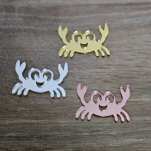 10 Apliques De Acrílico Espelhado - Desenho Siri- 3cm Dourado