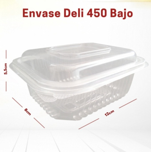 Envase Contenedor Plastico Transparente Cierre Plus 450 Bajo