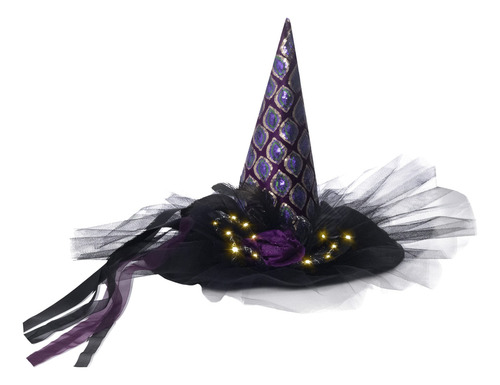 Witch Hat Qinying Purple Halloween Costume W/ Led Lights