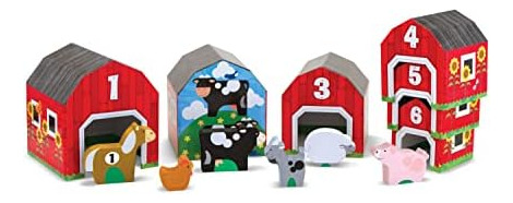 Melissa & Doug Anidar Y Clasificar Graneros Y Animales Con 6