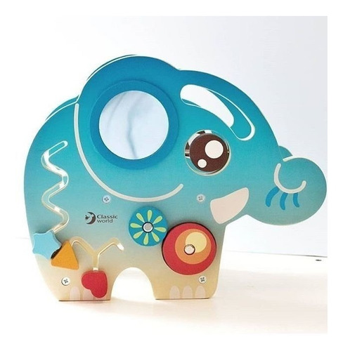 Juego Elefante Multiactividad De Madera Engranaje Laberinto