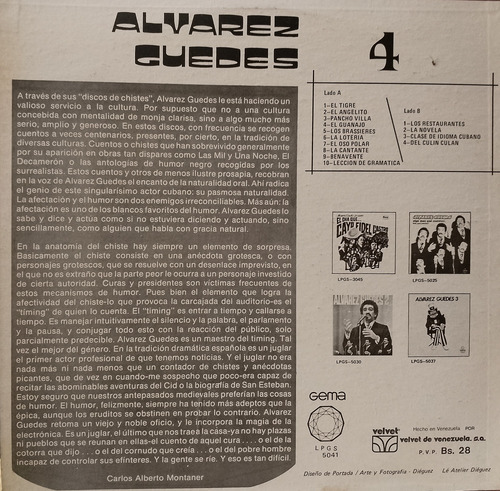 Disco Lp - Alvarez Guedes / Alvarez Guedes 4 (Usado)