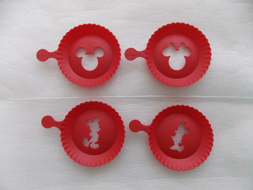 Set De 4 Plantillas-moldes Decorativas Disney, Plástico Rojo