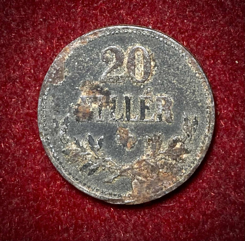 Moneda 20 Filler Hungria 1916 Hierro Km 498 Magyar