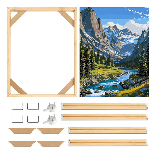Kit De Marco De Madera Maciza Para Lienzo, 40x60 Cm