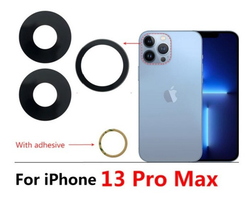 3x Lente Luna Vidrio Camara Trasera Para iPhone 13 Pro Max