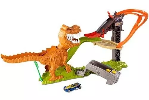 Pista hot wheels ataque dinossauro t rex mattel