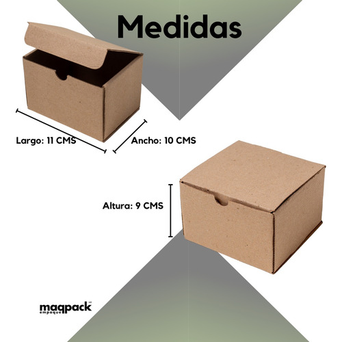 25 Caja De Carton Microcorrugado Kraft 11x10x9cms Taza Chica