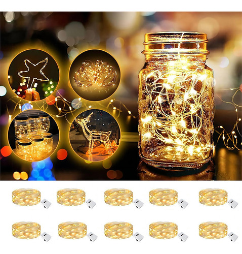 Regalo Luces Decorativas Luces De Navidad 5m 50led 10 Piezas