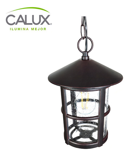 6504, Lampara Colgante, Farol Marca Calux Color Rústico