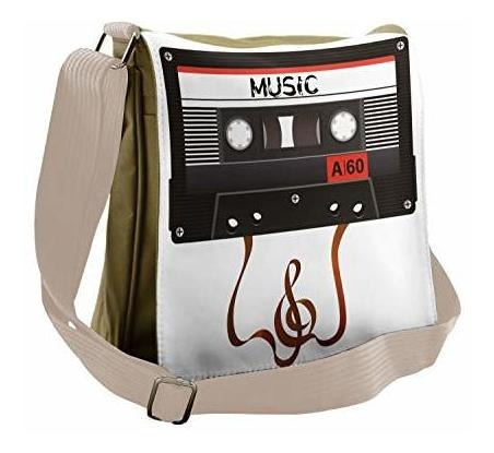 Bolso De Mensajero - Ambesonne Music Bag, Broken Cassette, U