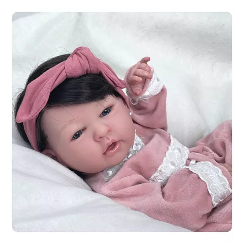 Bebe Reborn Menina Carmela Silicone Cabelo Fio A Fio - ANA DOLLS