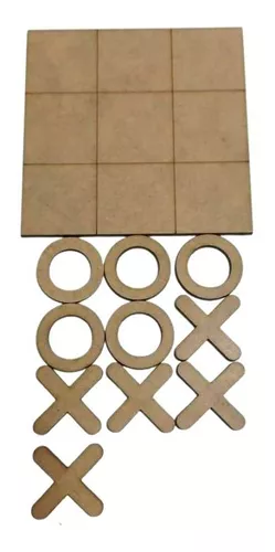 Kit 10 Jogos Da Velha Mdf Decoração Aplique Corte Laser 15cm