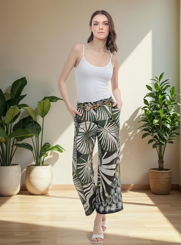 Pantalón Foley's Verde Recto Bolsas Deva Mujer 125089