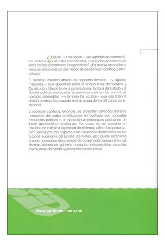 Decisión Democrática Y Forma Constitucional, De Pablo Riberi. Editorial Instituto De Investigaciones Juridicas Unam, Tapa Blanda, Edición 1ra. En Español, 2022