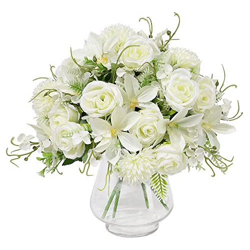 Flores Falsas, 12in 4pcs Bouquets De Flores Artificiale...