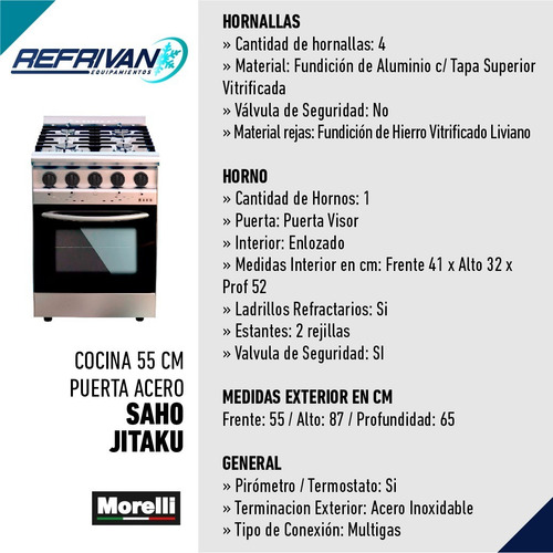 Imagen 4 de 9 de Cocina Morelli Saho Jitaku 550 Puerta Visor Ahora 24/30