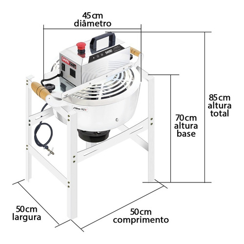 Imagem 4 de 5 de Máquina Para Massas Misturela De 21 Litros Saro