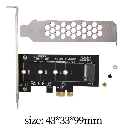 Auep Nvme M.2 Ssd M Key To Pci-e 3.0 X1 Expansion Card