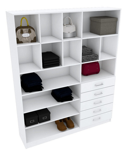 Armário Closet Loja Com Gavetas M140.2021.b (prateleiras) Branco