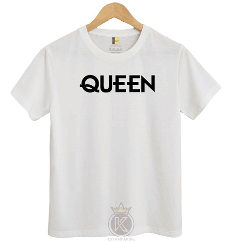 Polera Pareja King Queen - Rey Reyna - Amor - Estampaking