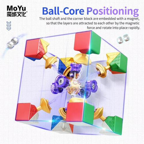 Cubo Mágico 3x3 Moyu Super Rs3m 2022 Ball-core Versão Pro