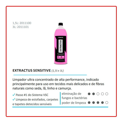 Extractus Sensitive Limpador Ultra Concentrado 1,5l Vonixx