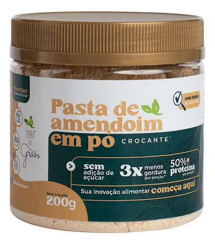 Pasta De Amendoim Sem Glúten Em Pó Crocante Terra Dos Grãos