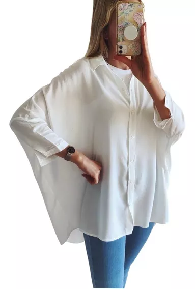 Blusa Camisa Mujer Camisola Vestir Volado Importada