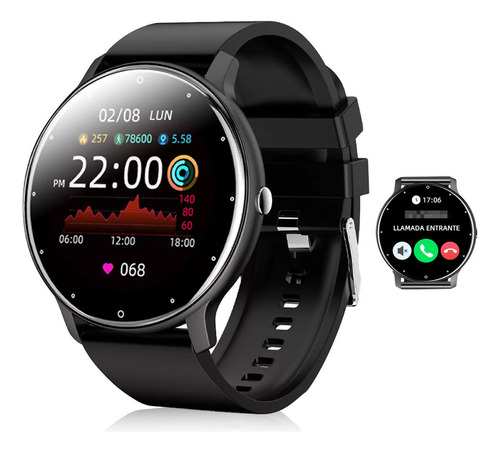Smartwatch Zl02 Keluona Reloj De Silicona Negro Con Diseño Moderno