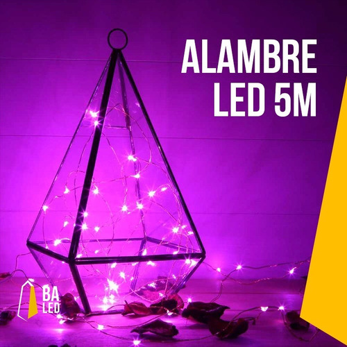 Imagen 6 de 10 de Alambre Luces Led 5 Metros Blanco Cable Hilo Tira Exterior Pilas Navidad