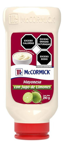 Mayonesa Mccormick Con Limones Squeeze 290 G