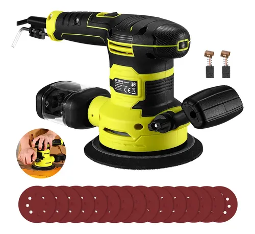 Lixadeira Orbital Eletrica 500w Profissional Com Alça Auxiliar Caixa Coletora De