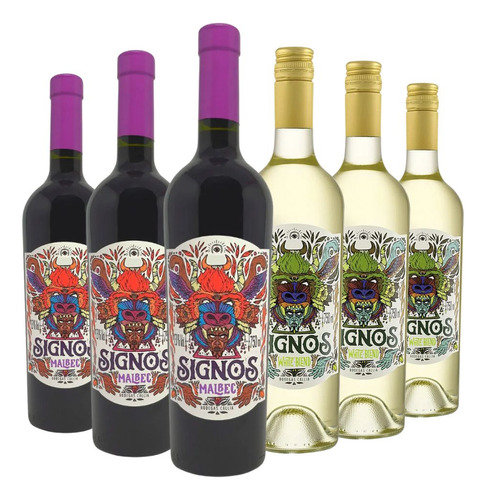 Kit 6x Vinhos Argentinos Callia Signos Branco/tinto