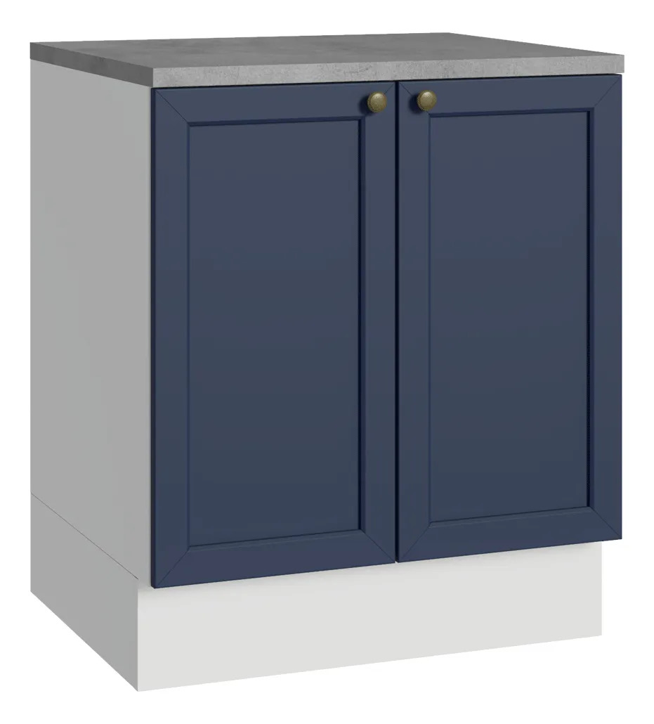 Bajo Mesada Vik Madesa 70x60 Cm 2 Puertas + Mesada Mdp Azul