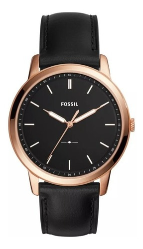 Reloj Caballero Fossil Fs5376 Color Negro De Piel