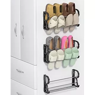Hanging Shoe Rack 3 Pack, Wall Mounted Shoe Rack With S...