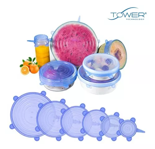 Pack 6 Tapas De Silicona Reutilizables Elastizadas Bowls - $ 3.248,8