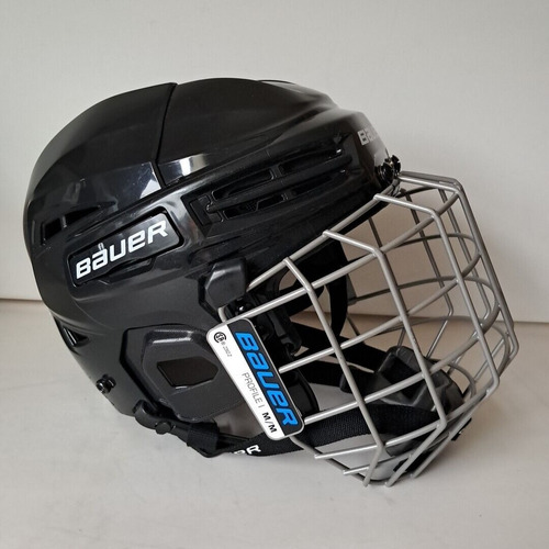 Bauer Hockey Helmet Unisex Combo Con Jaula (negro, Mediano)