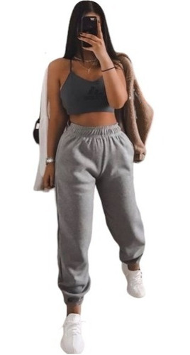 Conjunto Pantalon Sudadera Jogger Blusa Croptop