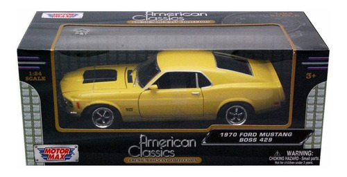 1970 Ford Mustang Boss 429 Amarelo - Escala 1:24 - Motormax