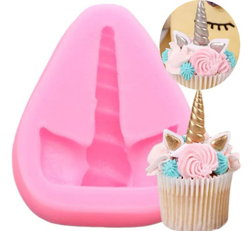 Molde De Silicón Repostería Cuerno De Unicornio
