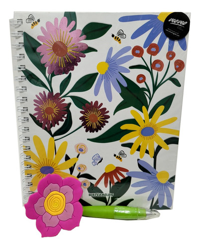 Cuaderno Tapa Dura Grande Rayado + Lapicera Watermelon