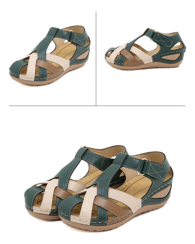 Sandalias Redondas Cómodas Con Soporte De Arco De Moda