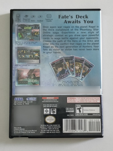 Phantasy Star Online Episode Iii 3 Game Cube Original Compl. (Usado)