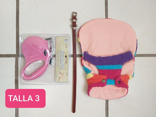 Paquete De Collar, Correa Y Sweater Para Perro, Talla 3.