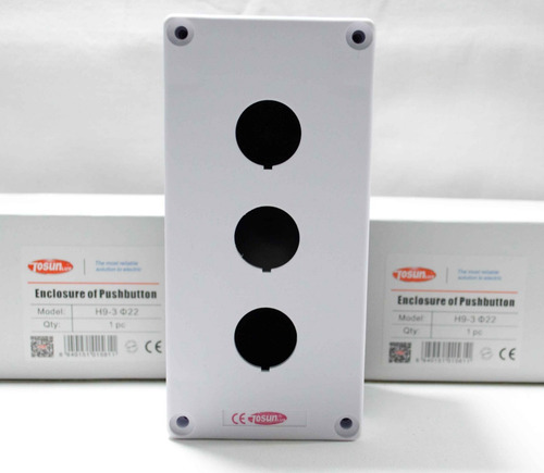 Caja Plastica De 3 Huecos Para Pulsadores Y Pilotos De 22 Mm