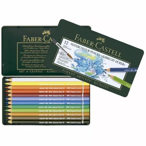 Lápices Acuarelables Lata X 12 Colores Faber Castell