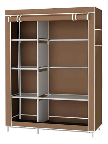 Closet Organizador Ropero Armable Y Portátil De Tela T3465 Color Café